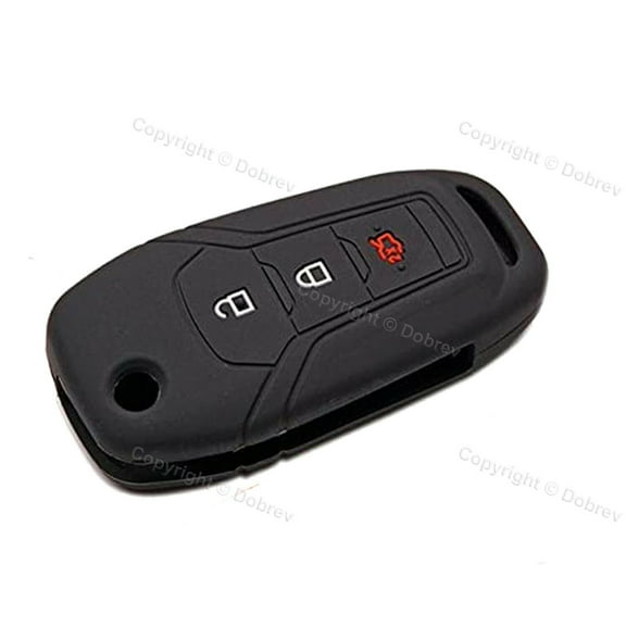 Silicone Cover Protector Entry Fob Case Holder for FORD F-150 F-450 Ranger Key (black)