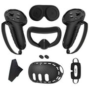 Silicone Cover Set Accessories for Meta/Oculus Quest 3, VR Protective Cover Includes Controller Grips, Front Shell Headset Cover and Face Cover, Lens Protector, Gift for Christmas