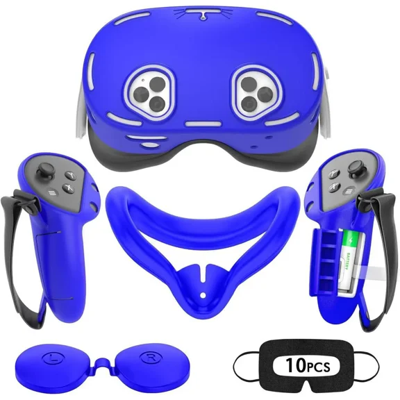 Silicone Cover Set Compatible with Oculus/Meta Quest 3S, VR Accessories for Meta Quest 3S, Protective Cover Set Includes Controller Grip Cover, Face Cover, VR Shell Cover