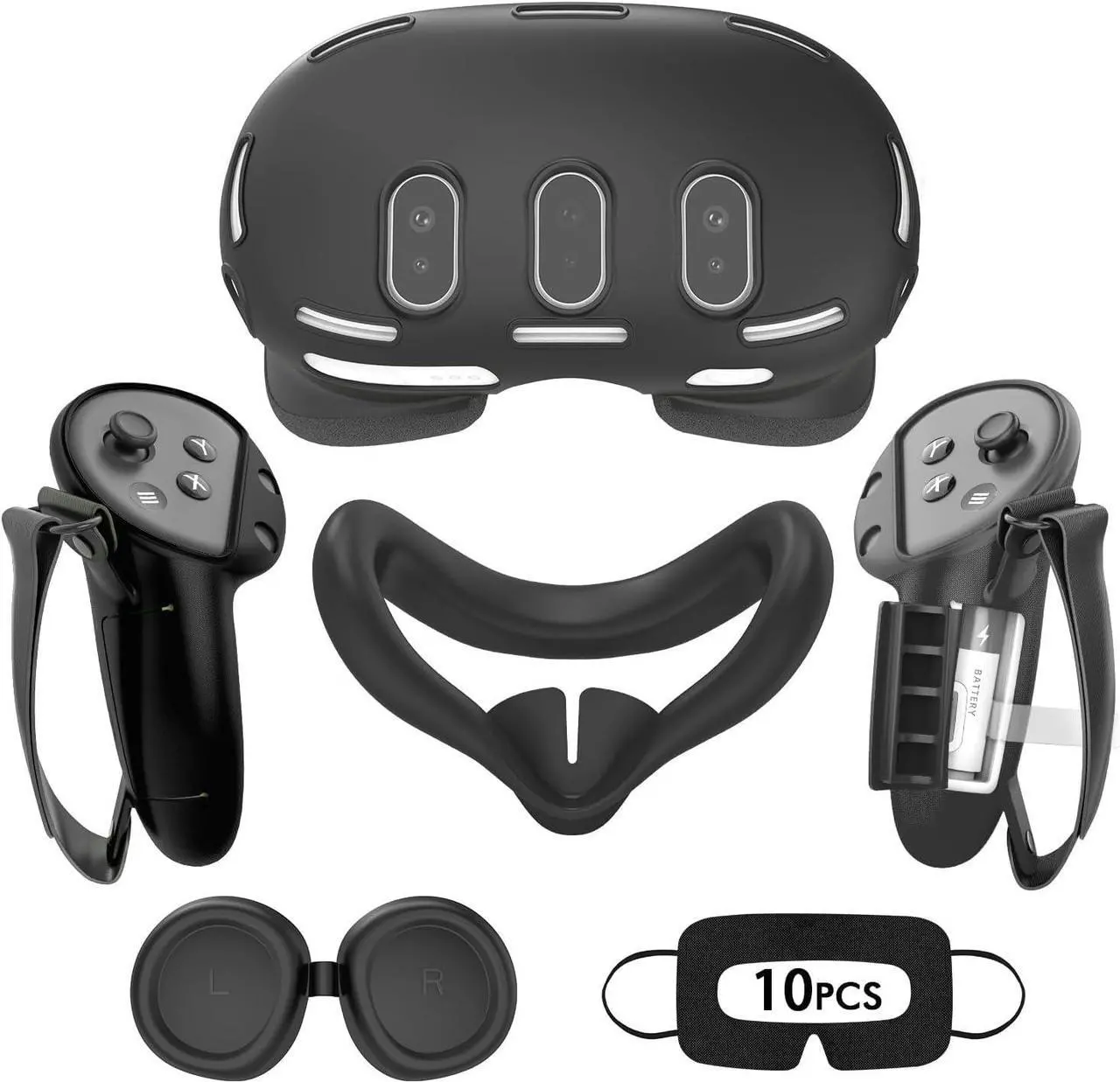 Silicone Cover Set for Meta Quest 3, Upgraded Design Full Protection ...