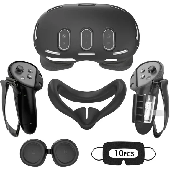 Silicone Cover Set for Meta Quest 3, Upgraded Design Full Protection for Quest 3, 4 in 1 VR Accessories Protective Cover for Oculus Quest 3, Ideal Present for Birthday and Christmas