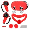 thumbnail image 1 of Silicone Cover Set for Meta Quest 3s Accessories, VR Protective Set for Oculus Quest 3s with Face Cover, VR Shell, Lens Protector, Controller Grip, Joystick Caps, Not Fit Quest 3, 1 of 10