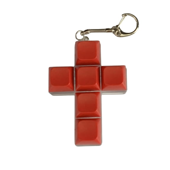Silicone Cross Squeezer Fidget Toys Squishy Keyboard Keys Accessory for Adult Stress Relief, Mechanical Click Feel Sensory Gadget for Office Desk, Keychain Pendant, Random Colors