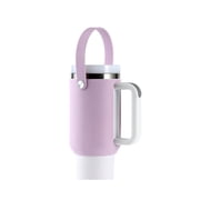 Silicone Cup Holder Sleeve for Stanley 40oz Tumbler with Handle, Portable IceFlow Tumbler Accessories, Leak-Proof Grip Cover, Travel Mug Protector Apricot