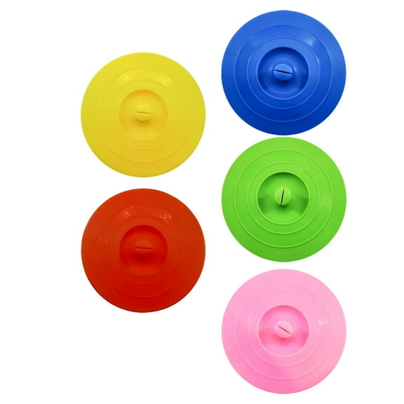 Silicone Cup Lid Mug Suction Seal Cap Heat Resistant Lids Leaks- Proof Cover Baby 5 Pcs