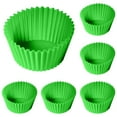 thumbnail image 1 of Silicone Cupcake Baking Cups, Reusable Non-Stick Muffin Liners Baking Molds for Home Kitchen Baking,2.5"×1.1",6PCS(Green), 1 of 5