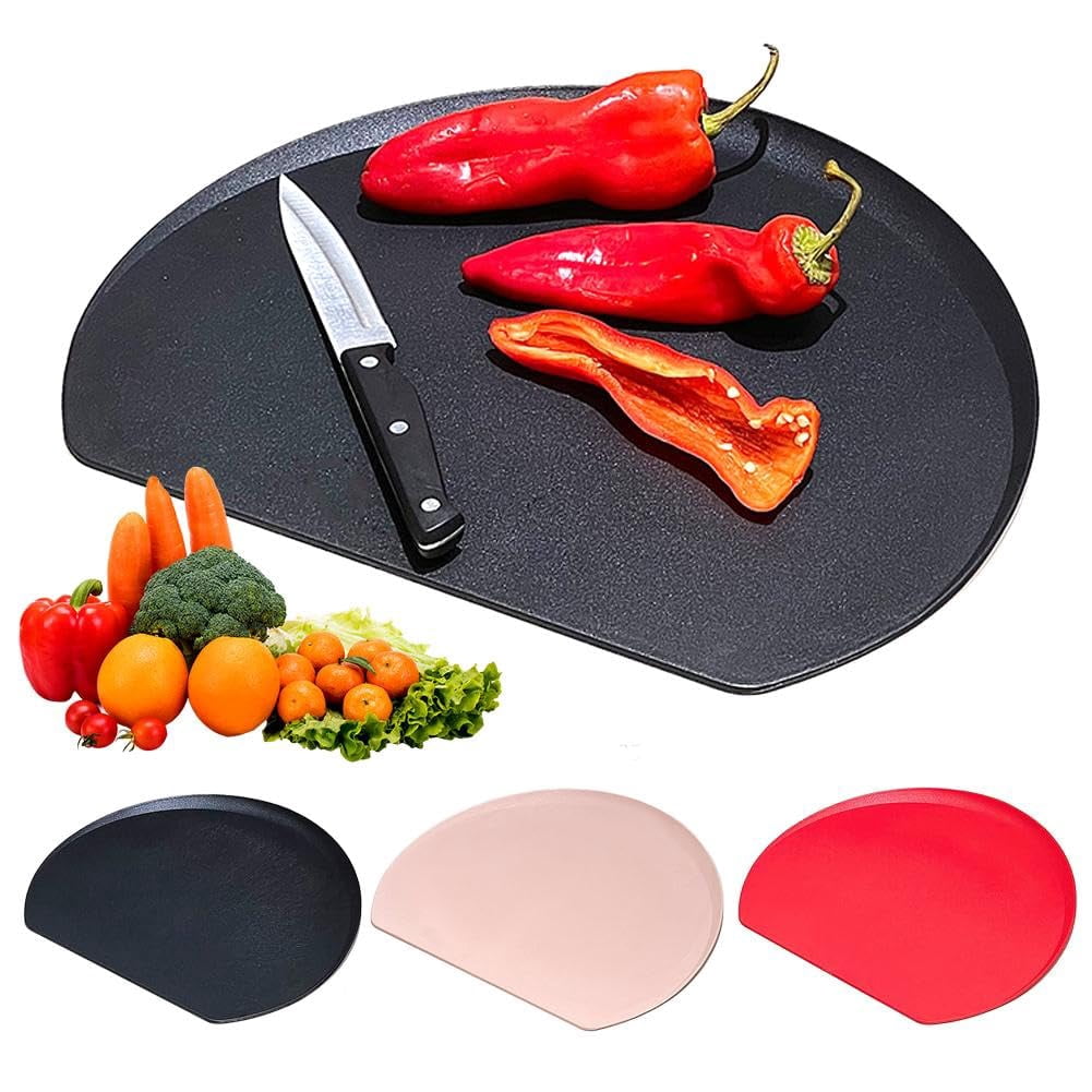 Silicone Cutting Boards for Kitchen,Flexible Food Grade TPU Cutting Mats,Anti-Slip Semicircle Cut Board for Chopping, Serving, Kitchen Mat, Dishwasher Safe