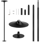 Silicone Dance Pole Adjustable 7.2 8.8 FT Fitness & Spinning Static Stripper Pole with Base Removable Portable Pole for Apartment Home Gym Dance Studio Leisure Dancing Black