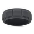 thumbnail image 1 of Silicone Dark Gray 8mm Grid Pattern Band Size 9 Ring for Women and Men, 1 of 2