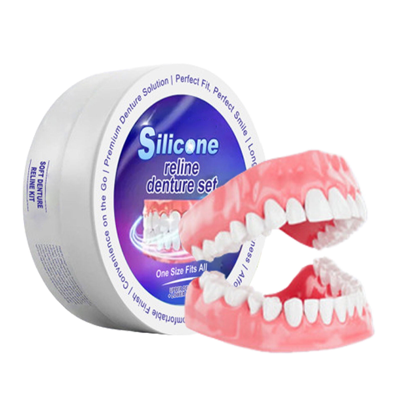 Silicone Denture Reline Kit  Easy Home Solution for Custom Denture Fit, Curing for Loose Dentures, Soft Silicone Denture Reline Kit for Women Men