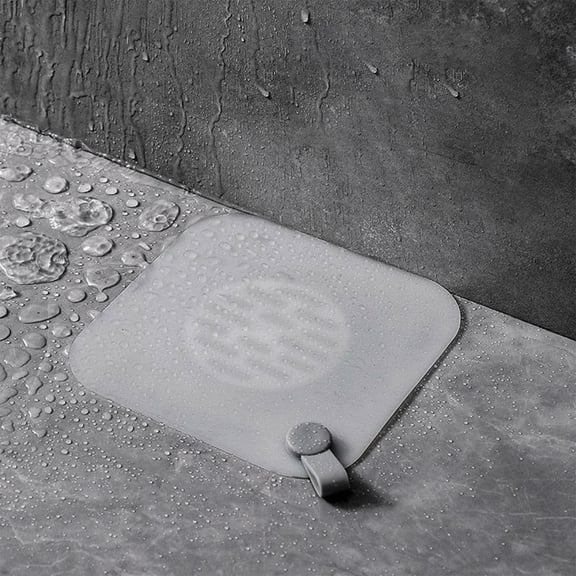 Silicone Deodorant Floor Drain Cover, Clear Gray Blue Green, 15x15cm Non-slip Odor Barrier Mat, Easy to Clean & Sesolution Fit, for Bathroom and Kitchen Sink Leak Protection,Vsgery