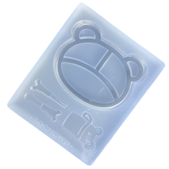 Silicone Dinner Plate Mold Adorable Bear Shaped Dish Mold Easy to Clean Casting Mould for Cooking Enthusiasts