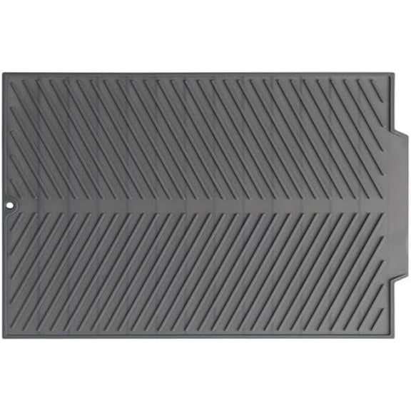 Silicone Dish Draining Mat, Eco Friendly Dish Drying Mat Kitchen Counter Anti-Skid and Heat Insulation Pad, Sink Drainer Mat with Dense Drainage Grooves (M (17"×13"))