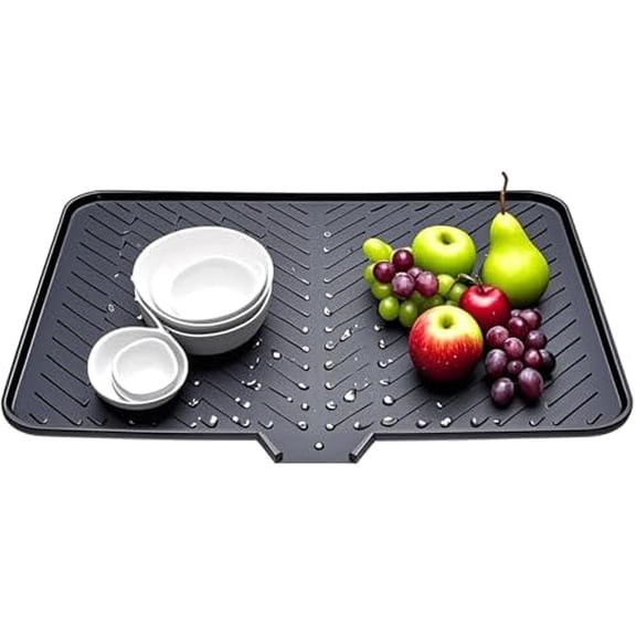 Silicone Dish Drying Mat with Drain Lip 23" x 17" Dish Drying Mat for Kitchen Counter or Sink, Non-Slip Draining Mats for Multiple Usage Easy to Clean, Heat-resistant Drying Pad (Extra Large)