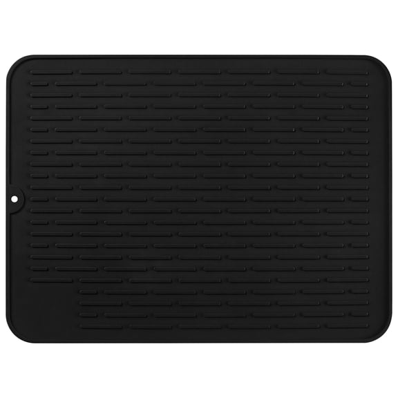 Silicone Dish Drying Mat, Heat Resistant Waterproof Non-slip Table Mat with Hanging Hole, 16 x 12 in Rectangle Kitchen Dining Mat