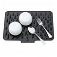thumbnail image 1 of Silicone Dish Drying Mat for Kitchen Counter with Built-in Drain, Easy Clean Pad for Countertop Protection, Non-Slip Drain Pad , Multiple Use (Black, 16" x 13"), 1 of 7