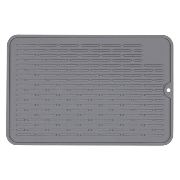 Silicone Dish Drying Mat for Kitchen Counter,Heat Resistant Drying Mat Under Sink,Non-Slip Silicone Dish Drying Mat,Dish Drainer Mat for Kitchen Counter,Sink,Refrigerator,11.8x7.87 inch(Grey)