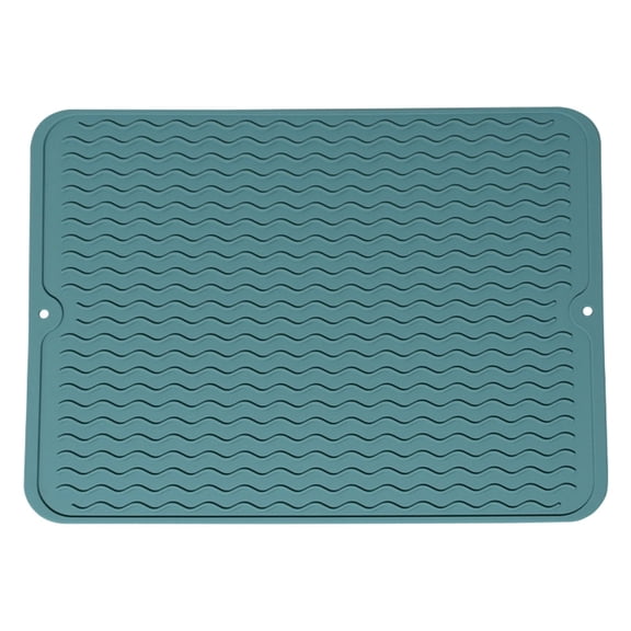 Silicone Dish Drying Mat for Kitchen Counter or Sink, Refrigerator or Drawer Liner, Easy Clean, Eco-Friendly, Heat-Resistant Mats ,Flexible Kitchen Counter Sink Protector Mats Drawer Liners,Green