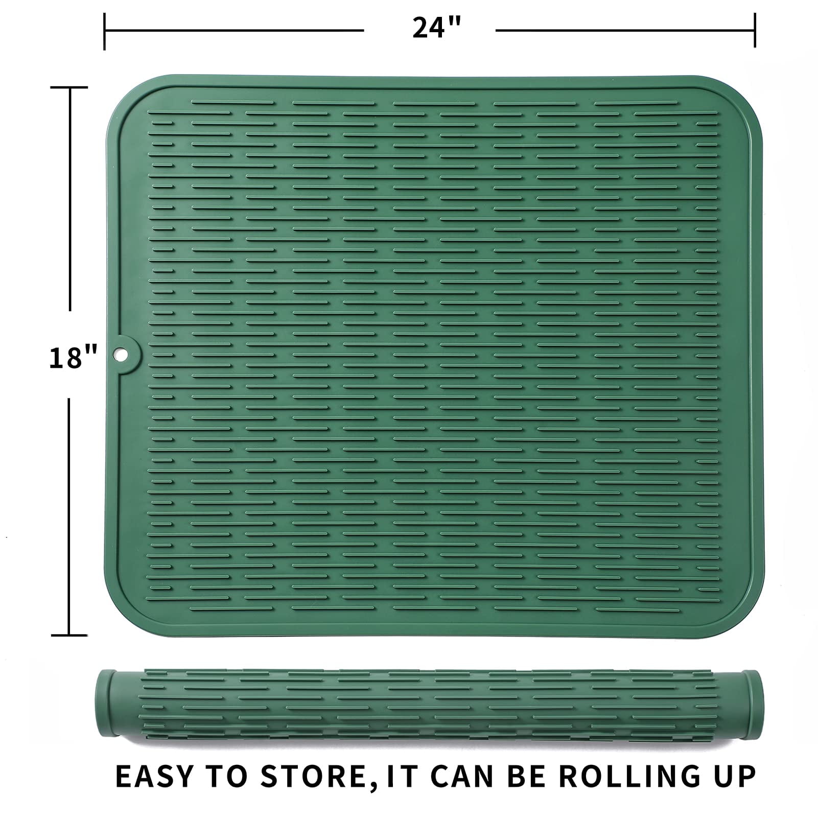  RECER Silicone Dish Drying Mat, Heat-resistant Drying Mat for  Kitchen Counter, Easy to Drain and Clean,Eco-friendly, Non-Slip, Counter,  Sink, or Bar : Home & Kitchen