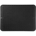 thumbnail image 1 of Silicone Dish Drying Mat for Multiple Usage,Easy clean,Eco-friendly,Heat-resistant Silicone Mat for Kitchen Counter or Sink,Refrigerator or drawer liner Black L 16 inches x 12 inches, 1 of 8
