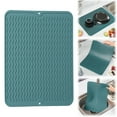 thumbnail image 1 of Silicone Dish Drying Mat for Multiple Usage,Easy clean,Eco-friendly,Heat-resistant Silicone Mat for Kitchen Counter or Sink,Refrigerator or drawer liner Green L 16 inches x 12 inches, 1 of 9