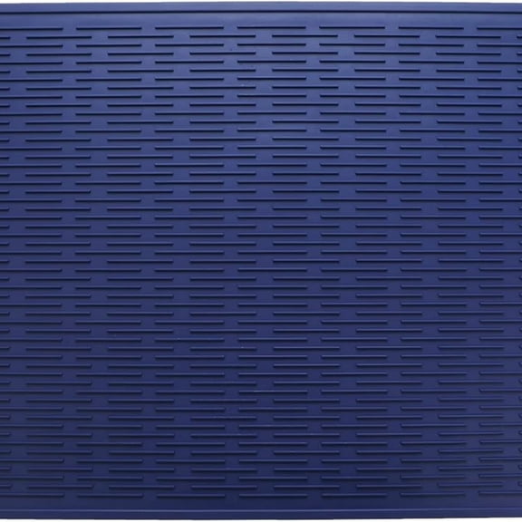 Silicone Dish Drying Mat for Multiple Usage,Easy clean,-friendly,Heat-resistant Silicone Mat for Kitchen Counter or Sink,Refrigerator or Drawer Liner Navy Blue 4XL 32 inches x 18 inches