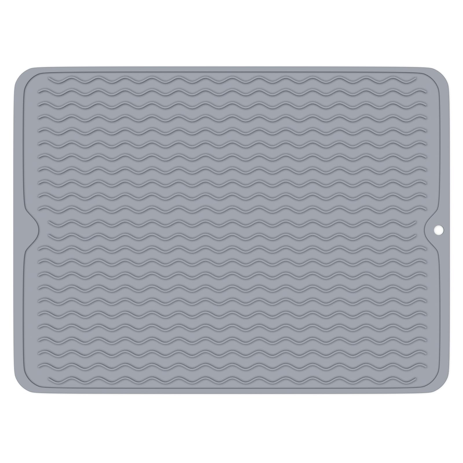 Gray Foldable Silicone Rectangular Dish Drying Mat