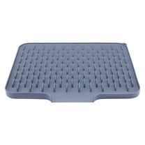 Silicone Dish Drying Mat for Kitchen Counter, Easy Clean Slope Design Kitchen Mat, Silicone Mat, Fits Under Dish Rack Gray 15.7*12.6*0.8 inch