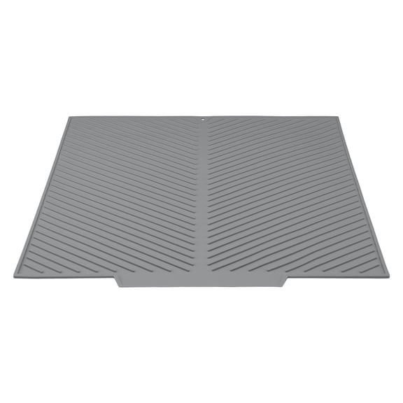 Silicone Dish Drying Mat for Kitchen Counter, Easy Clean Waterproof Kitchen Mat, Concave and Convex Design Silicone Mat Gray 19.9*16.7 inch