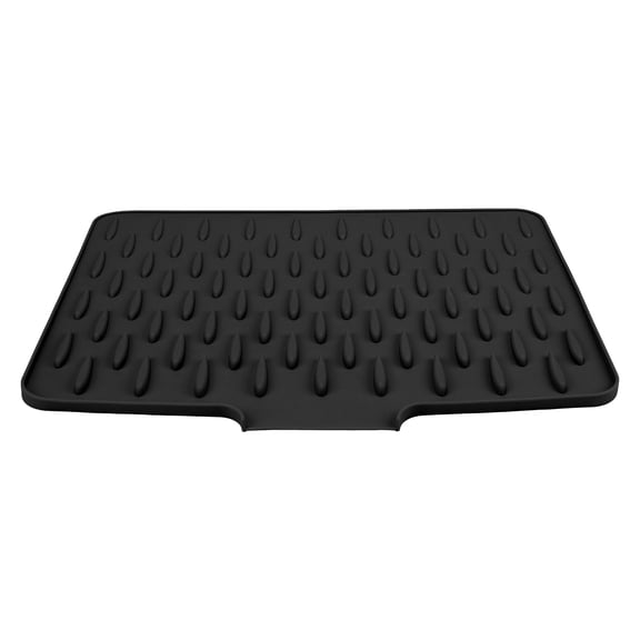 Silicone Dish Drying Mat for Kitchen Counter, Easy Clean Waterproof Kitchen Mat, Silicone Mat, Fits Under Dish Rack Black 15.7*12.6*0.5 inch