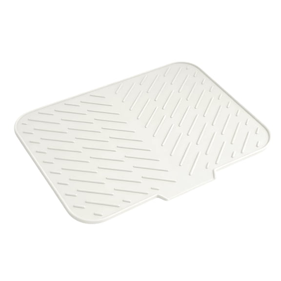 Silicone Dish Drying Mat with Built-in Drain Lip Drying Pad Sturdy Compact, Hygienic Leak Proof Non Slip Mat for Kitchen Counter and Sink Drying