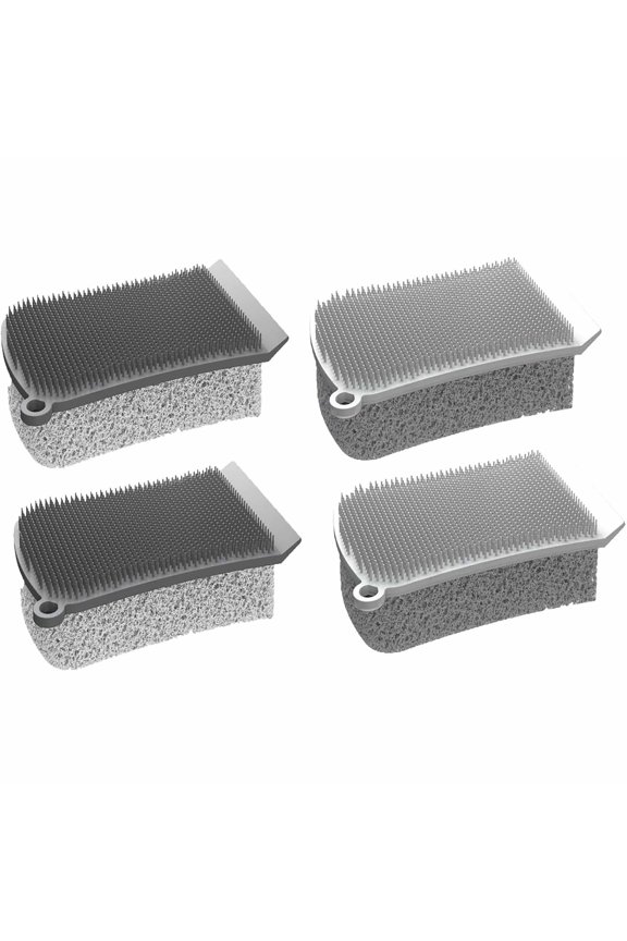 Silicone Dish Scrubber, 3 in 1 Dual Sided Kitchen Silicone Sponge Scrub Brush, Reusable, Fast Dry Dishwasher Safe for Dishes, Pots, Pans (4Pcs, Mix)