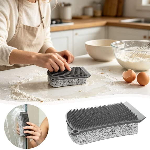 Silicone Dish Scrubber Kitchen Silicone Sponge Scrub Brush Reusable ...