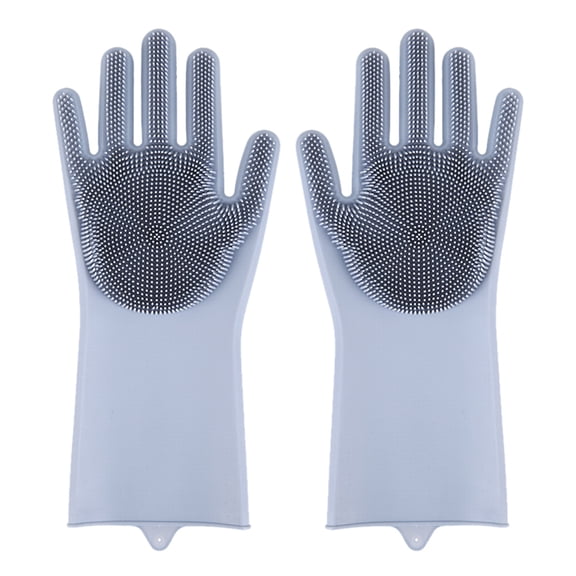Silicone Dishwashing Gloves Reusable Cleaning Gloves Negative Air compatible with Machine Duct Cleaning Small Scrub Brush Home Cleaning Bundle Bathroom Tub Brush with Handle Washer Beads for Laundry