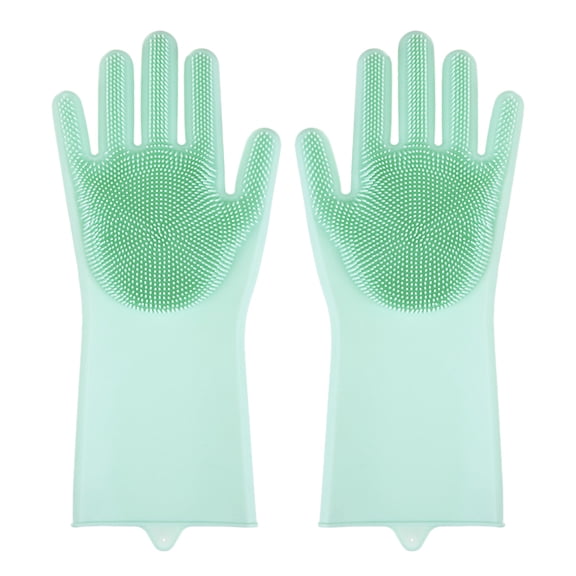 Silicone Dishwashing Gloves Reusable Cleaning Gloves Negative Air compatible with Machine Duct Cleaning Small Scrub Brush Home Cleaning Bundle Bathroom Tub Brush with Handle Washer Beads for Laundry