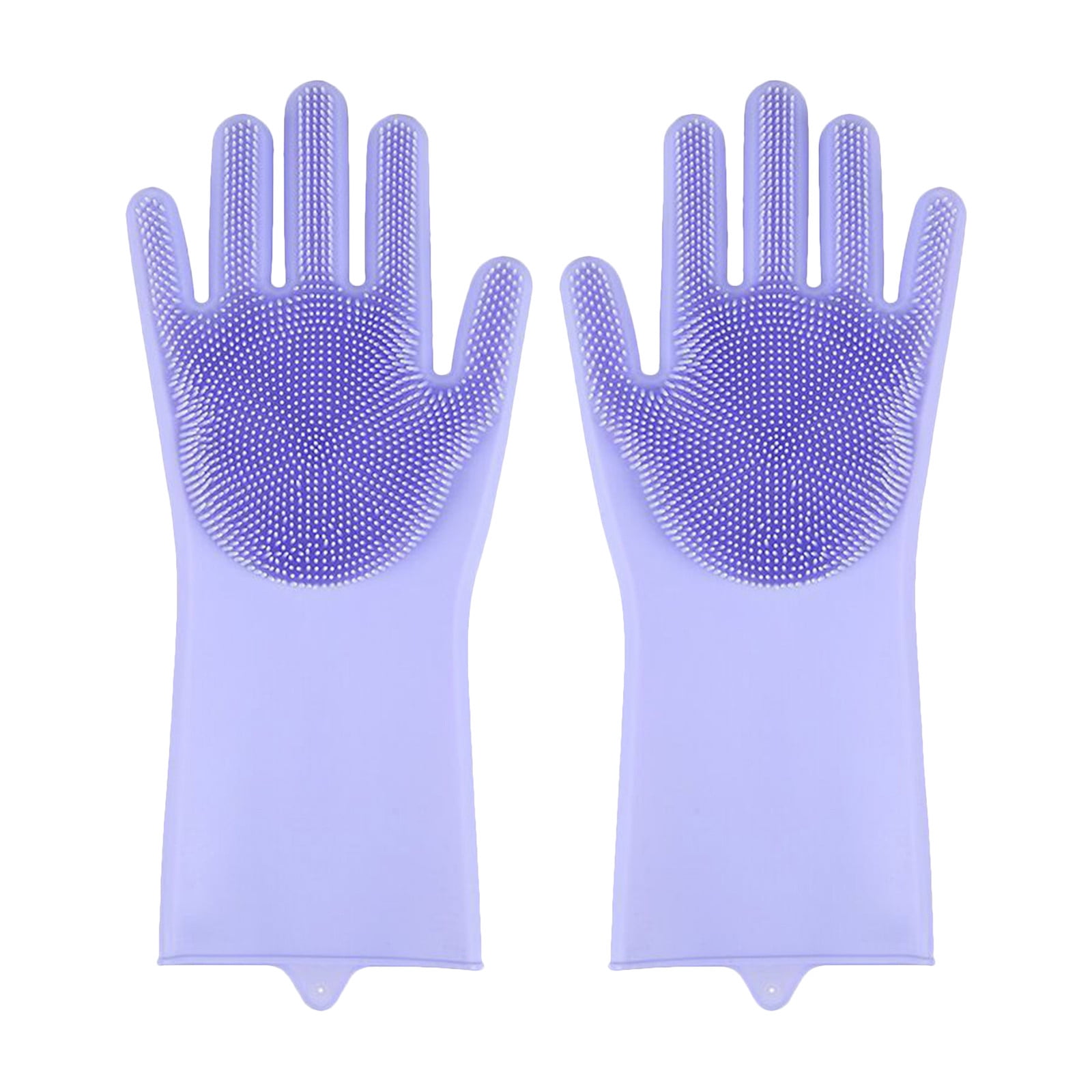 ANZOEE Silicone Dishwashing Gloves,Reusable Rubber Dishwashing Gloves for Household, Bathroom,Pet Bathing, Cars, Fruit and More (Blue)