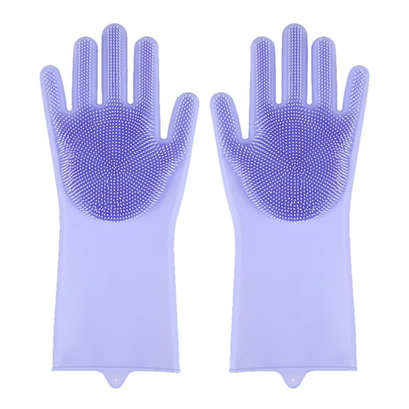 Silicone Dishwashing Gloves for Kitchen Cleaning Durable Reusable Flexible Household GlovesProtect Hands from Hot Water and Scrub
