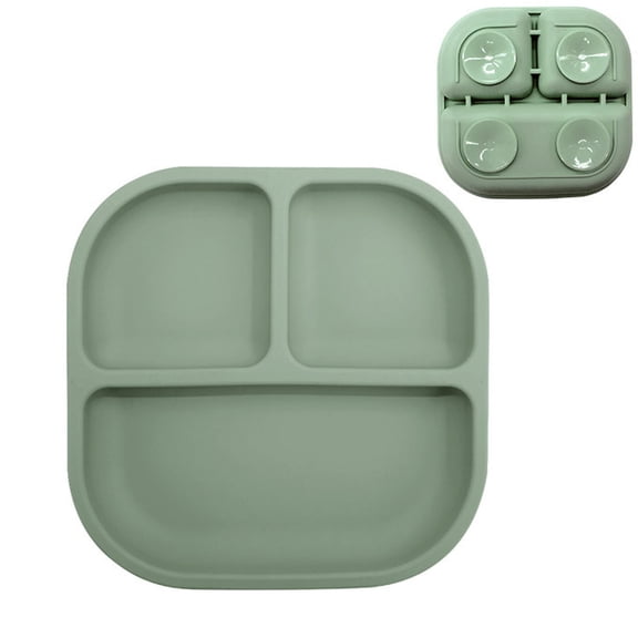 Silicone Divided Plate Tray for Dining Table Kitchen Living Room Multipurpose Serving Dish Food Container 18.7X18X3Cm Tableware Happy Day!