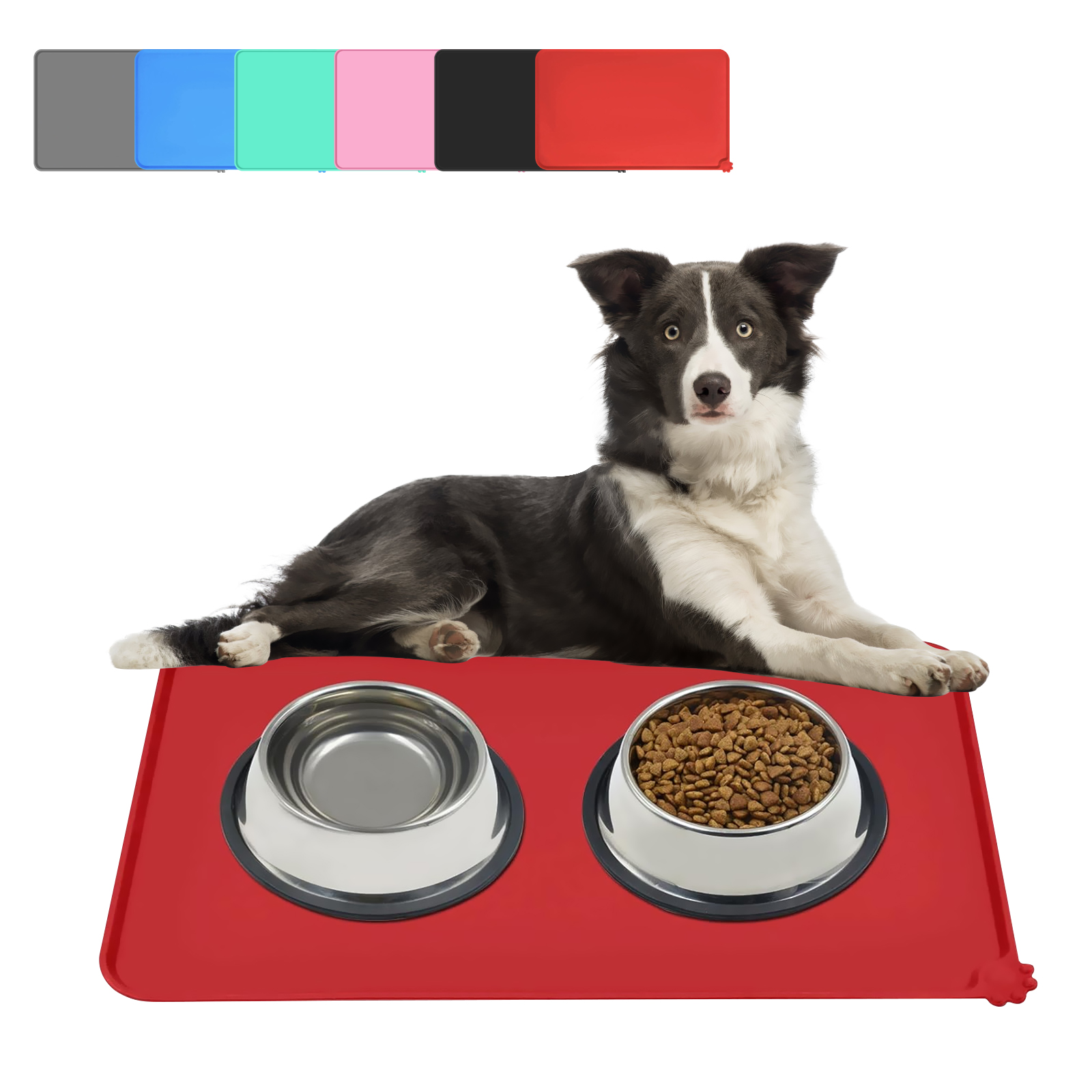 Silicone Dog Cat Bowl Mat, Non Slip Bowl Mats Placemat, Puppy Supplies