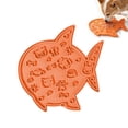thumbnail image 1 of Silicone Dog & Cat Lick Mat with Suction Cups - Anxiety Relief/Promotes Healthy Eating/Frozen & Dishwasher Safe - Pet Peanut Butter Lick Pad(fish-shape-Orange), 1 of 6