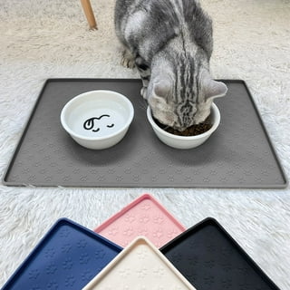 Dog Paws Food and Water Bowl Mat Carpet Mat for Pet Bowls Machine Washable  19x13 Anti-Slip 