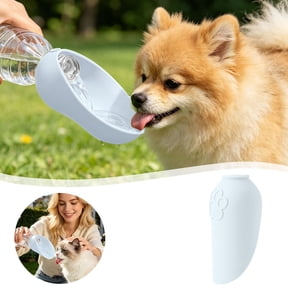Silicone Dog Water Bottle Adapter - Portable Travel Water Dispenser Cap with Leak-Proof Design, Lightweight Pet Water Bowl Attachment for Outdoor Walking, Hiking & Camping