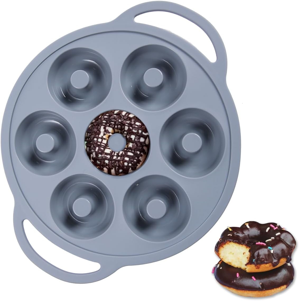 Silicone Donut Baking Pan Mold 7 Cavity NonStick Doughnut Tray for