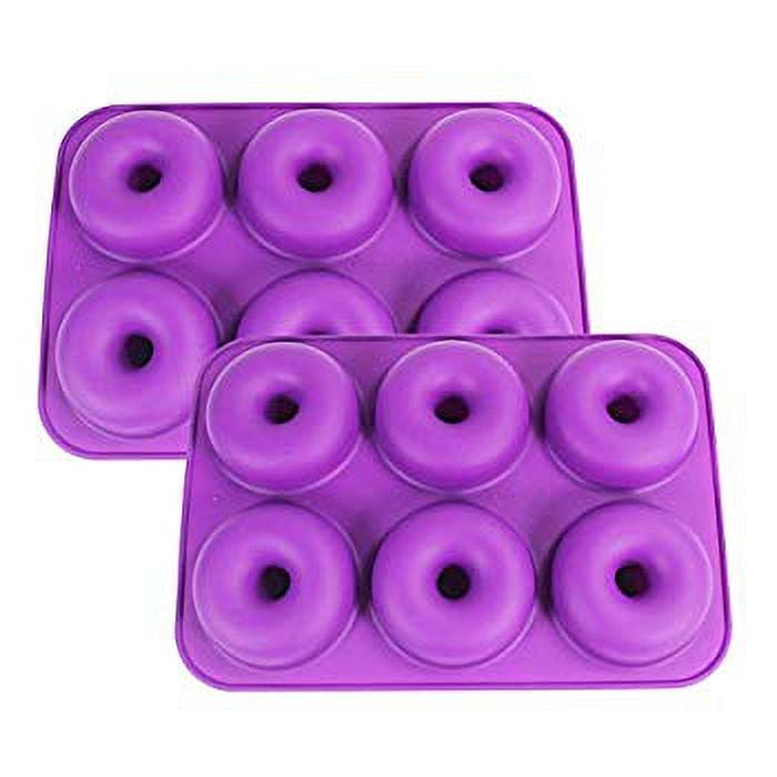 Silicone Donut Molds, 2Pack NonStick Pan 6 Full Size Doughnuts