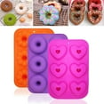 thumbnail image 1 of Silicone Donut Molds Round Heart Flower, 3-Pack of Non-Stick Food Grade Silicone Pans for Donut Baking - Purple,Pink,Orange, 1 of 6