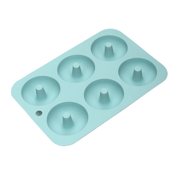Silicone Donut Pan, Non-Stick Mold, Donut Mold for 6 Full-Size Baking Perfect Shaped Doughnuts - Cake Biscuit Bagels Blue