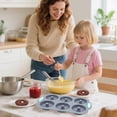 thumbnail image 1 of Silicone Donut Pan, Nonstick Silicone Muffin Pan, Heat Resistant Kitchen Oven Baking Cup, Dishwasher Safe and Microwave Safe, 1 of 4