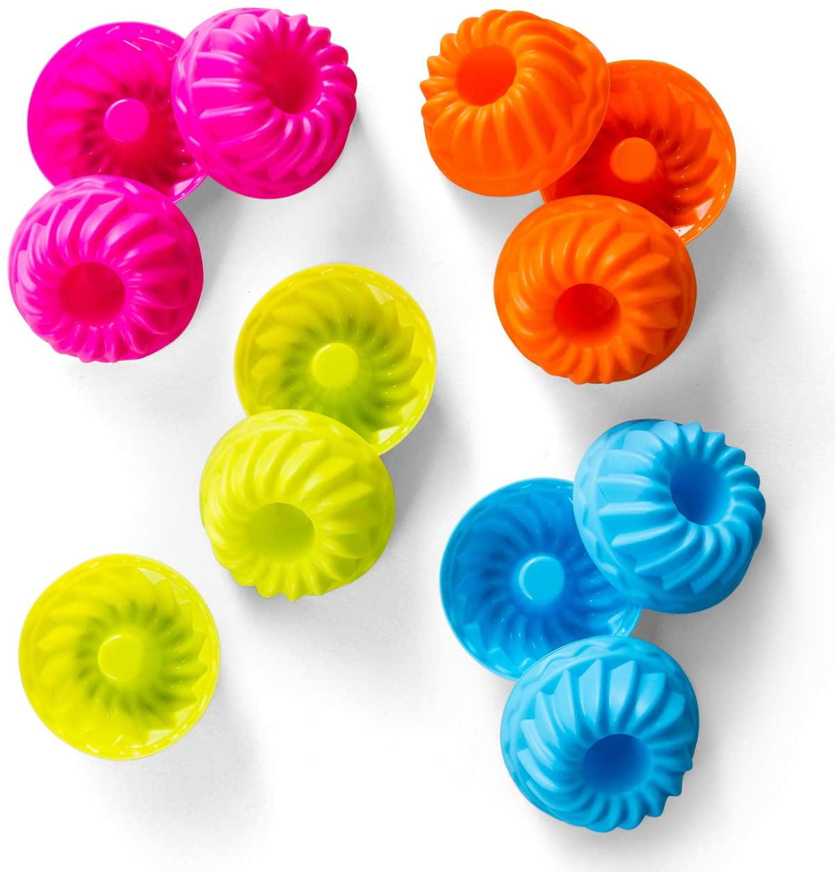 Silicone Donut Pans for Baking, 16 Pcs Mini bundt Pan Silicone Donut