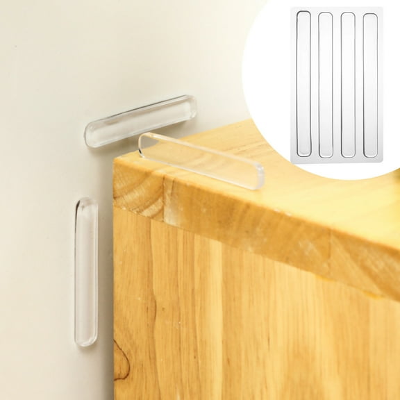 Silicone Door Handle-4-Pack White-Collision Pads for Refrigerator,Cabinet & Wall Protection (15x1.5cm) Self-Adhesive &