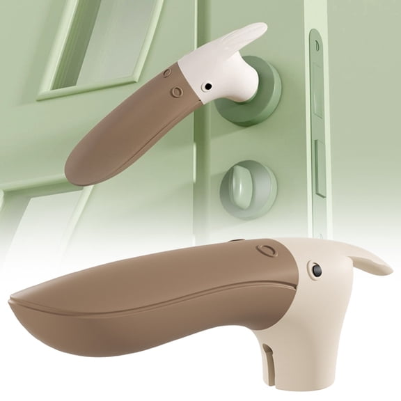 Silicone Door Handle Cover Bird Shape, Door Handle Bumper Handles for Safety | Door Handle Covers for Bedroom and office, Silicone Button Protector for Home Friendly (Coffee)